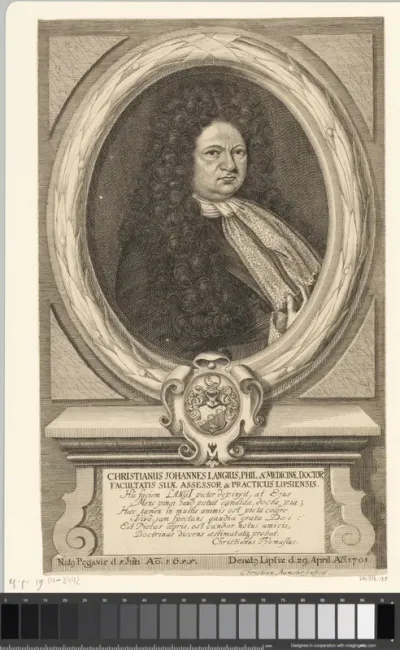Portret van Christian Johann Lange