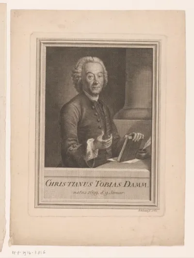 Portret van Christian Tobias Damm