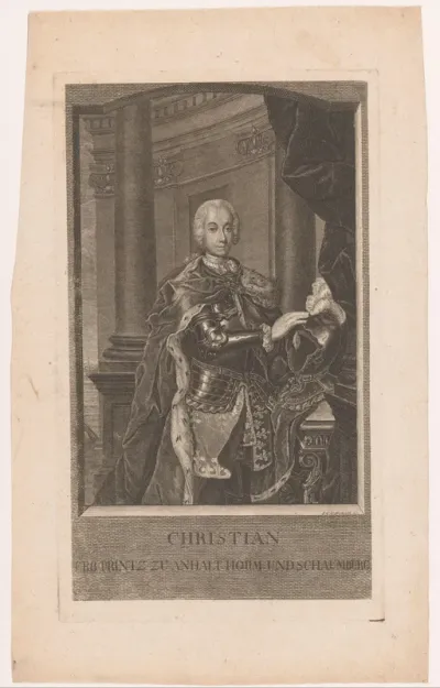 Portret van Christian von Anhalt-Bernburg-Schaumburg-Hoym