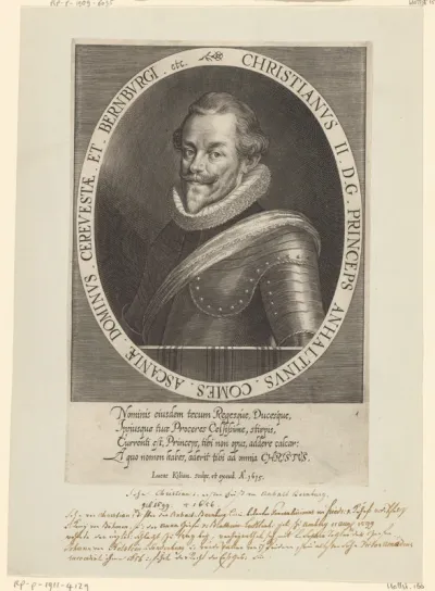 Portret van Christian von Anhalt-Bernburg