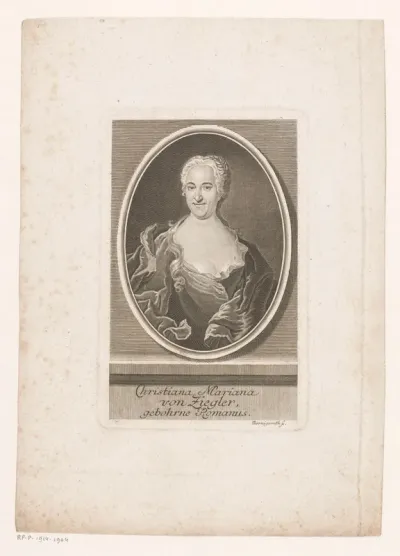Portret van Christiana Mariana von Ziegler