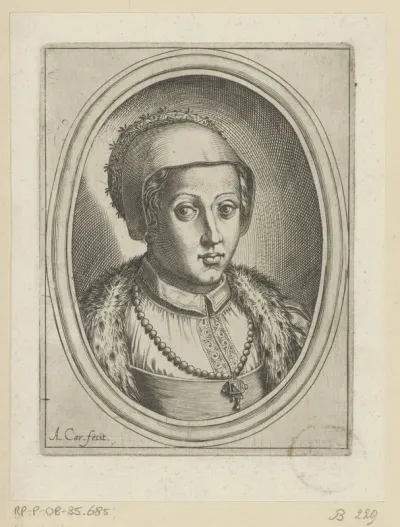 Portret van Christina van Denemarken