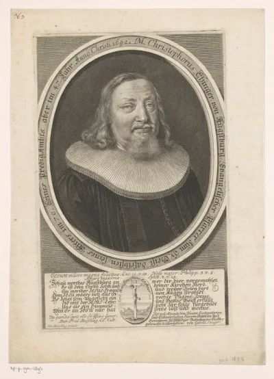 Portret van Christoph Ehinger op 70-jarige leeftijd