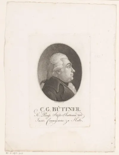 Portret van Christoph Gottlieb Büttner
