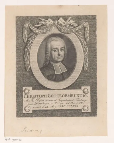 Portret van Christoph Gottlob Gründig