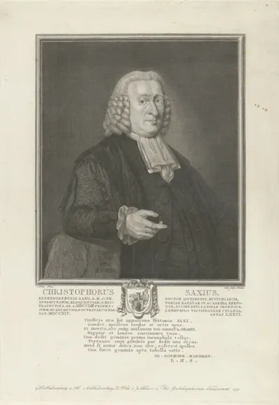 Portret van Christophorus Saxius