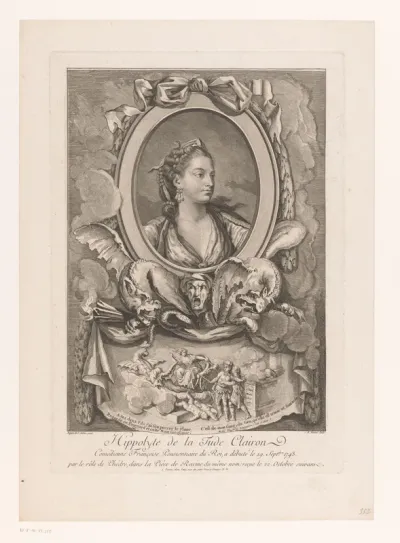 Portret van Claire-Josèphe Léris, of Mademoiselle Clairon