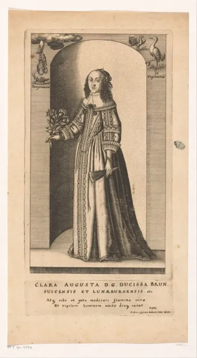 Portret van Clara Augusta von Braunschweig-Wolfenbüttel