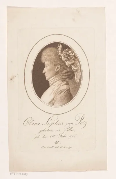 Portret van Clara Sophia Petz von Lichtenhof