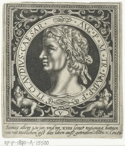 Portret van Claudius op medaillon