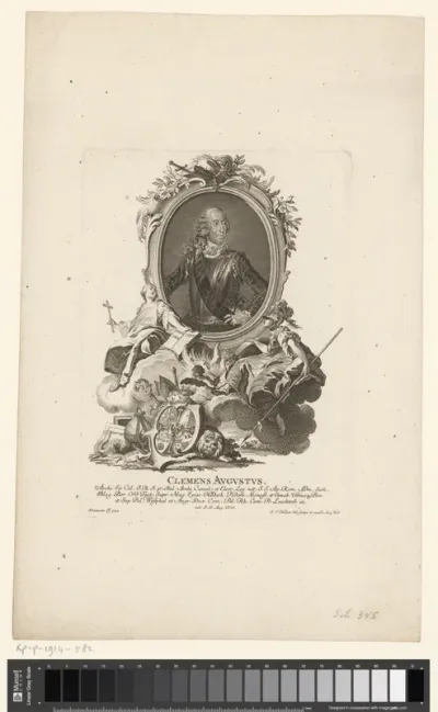 Portret van Clemens August von Bayern, aartsbisschop van Keulen