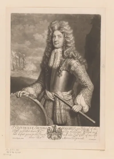 Portret van Cloudesley Shovell
