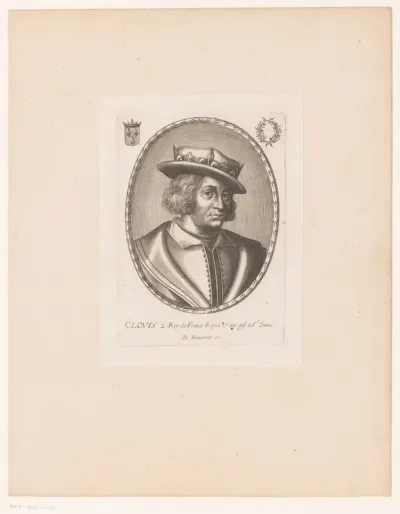Portret van Clovis II, koning der Franken