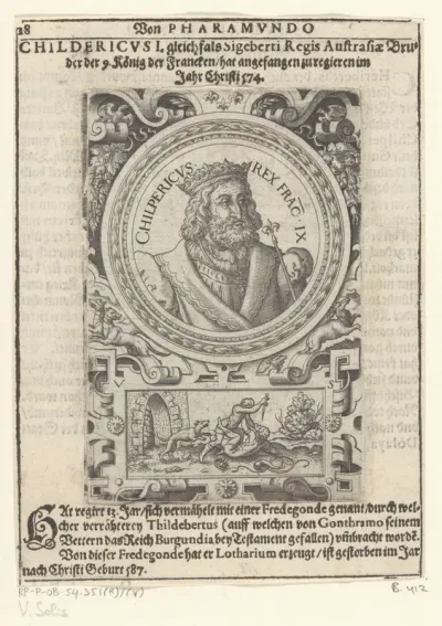 Portret van Clovis II, koning van Neustrië en Bourgondië