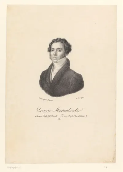 Portret van componist en muziekpedagoog Saverio Mercadante