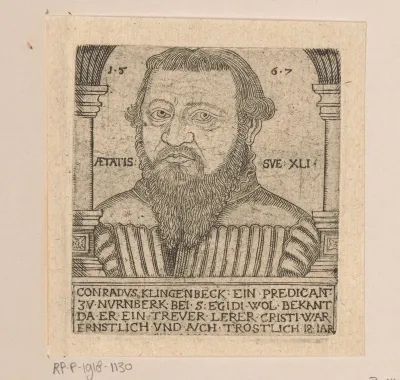 Portret van Conrad Klingenbeek op 41-jarige leeftijd