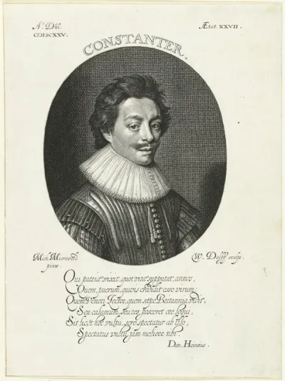 Portret van Constantijn Huygens op 27-jarige leeftijd