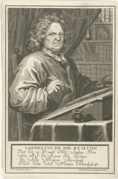 Portret van Cornelis de Bie op 81-jarige leeftijd