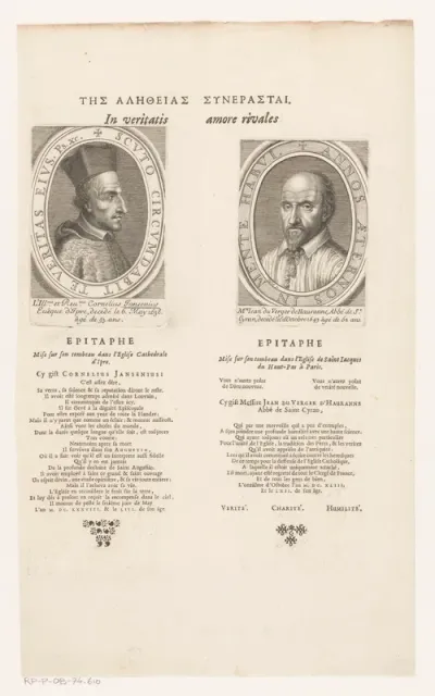 Portret van Cornelius Jansenius en portret van Jean Duvergier de Hauranne