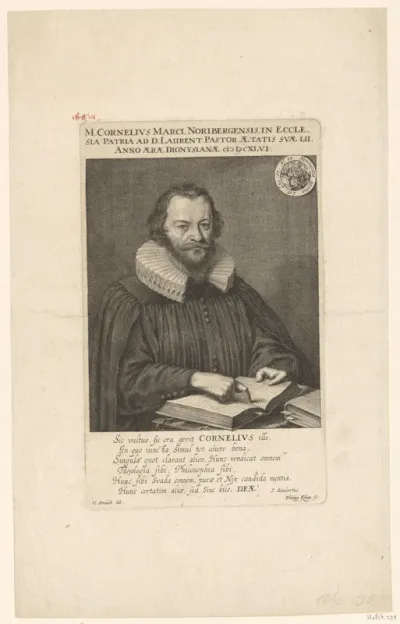 Portret van Cornelius Marci op 52-jarige leeftijd