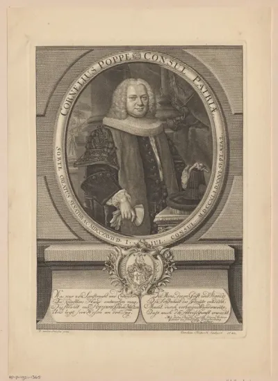 Portret van Cornelius Poppe op 50-jarige leeftijd