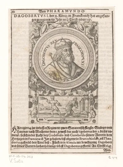 Portret van Dagobert I, koning der Franken