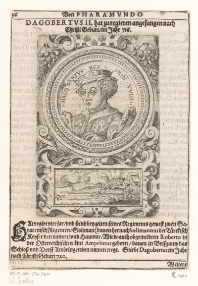 Portret van Dagobert III, koning der Franken