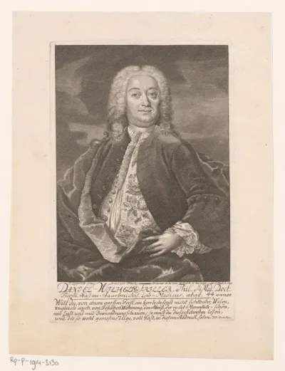 Portret van Daniel Wilhelm Triller op 44-jarige leeftijd