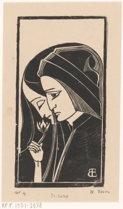 Portret van Dante Alighieri en Beatrice Portinari