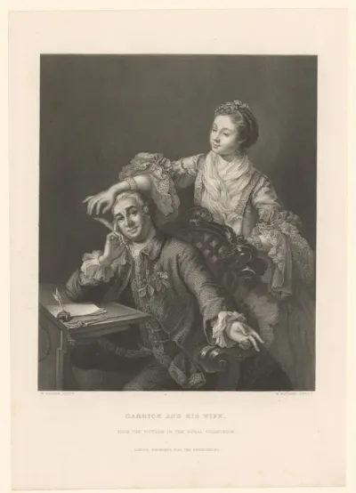 Portret van David Garrick en Eva Marie Veigel