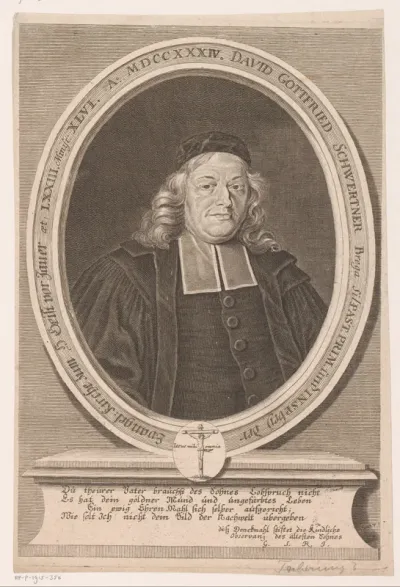 Portret van David Gottfried Schwertner