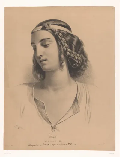 Portret van de actrice Mademoiselle Rachel (Élisabeth Rachel Félix)