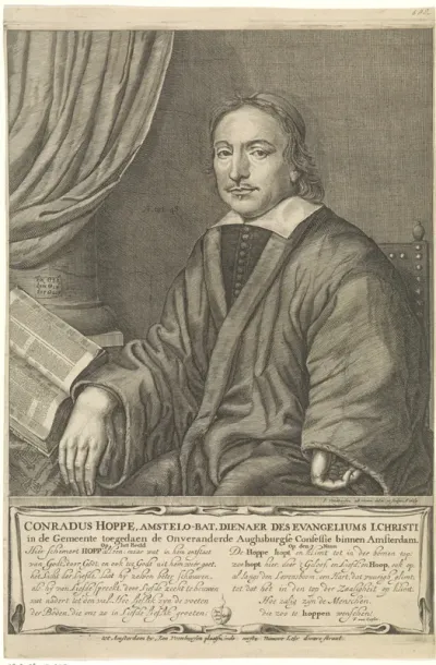Portret van de Amsterdamse predikant Conradus Hoppe