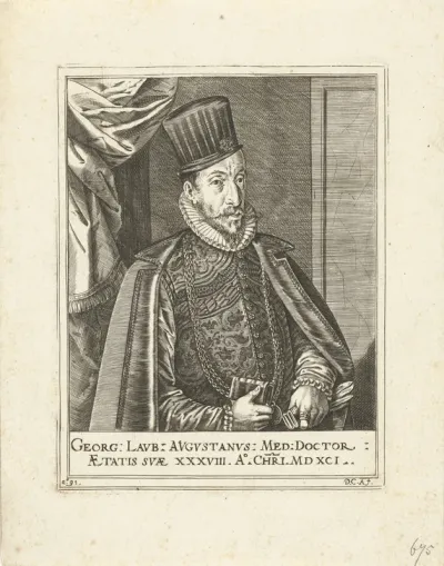 Portret van de arts Georg Laub op 38-jarige leeftijd