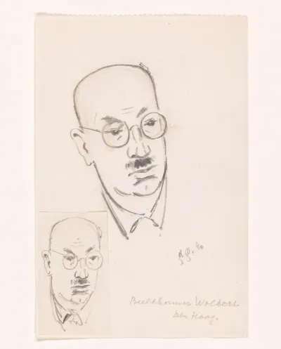 Portret van de beeldhouwer Wolbers
