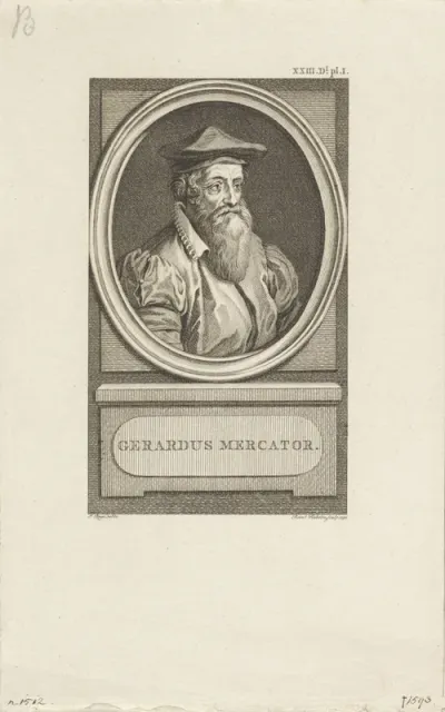 Portret van de cartograaf Gerardus Mercator