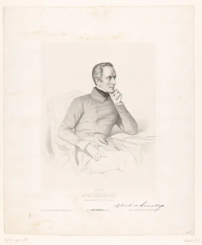 Portret van de dichter Alphonse de Lamartine