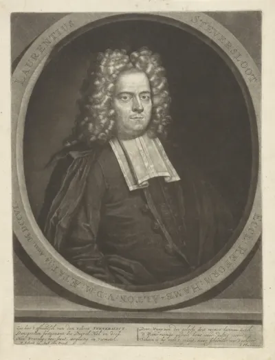 Portret van de dichter en predikant Laurens Steversloot