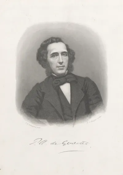 Portret van de dichter en predikant Petrus Augustus de Génestet