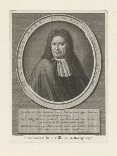 Portret van de dichter Laurens Bake