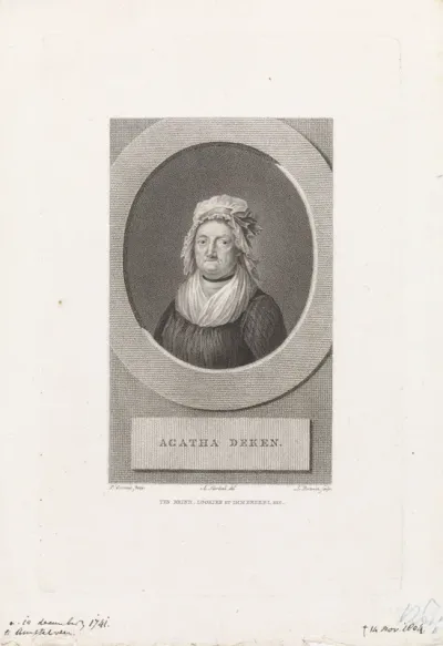 Portret van de dichteres Agatha Deken