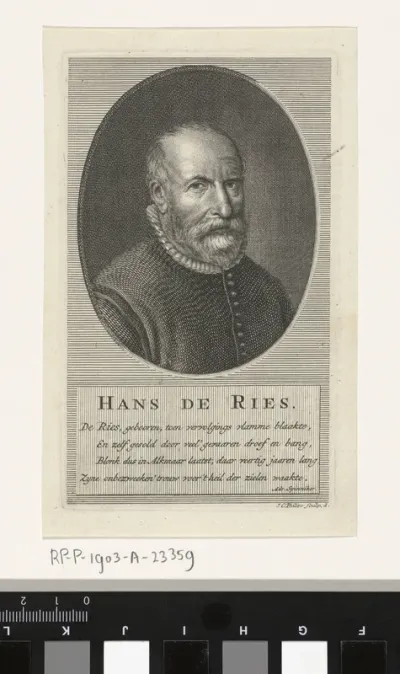 Portret van de doopsgezinde predikant Hans de Ries