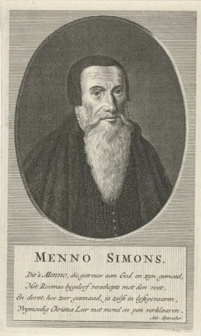 Portret van de doopsgezinde predikant Menno Simons