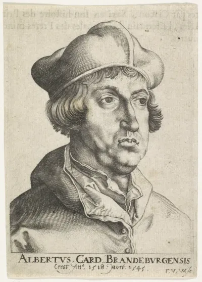 Portret van de Duitse kardinaal Albrecht von Brandenburg