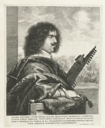Portret van de Franse luitspeler en componist Jacques Gaultier (Gouter)
