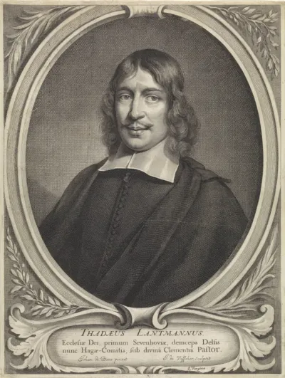 Portret van de geestelijke Thaddeus Landman