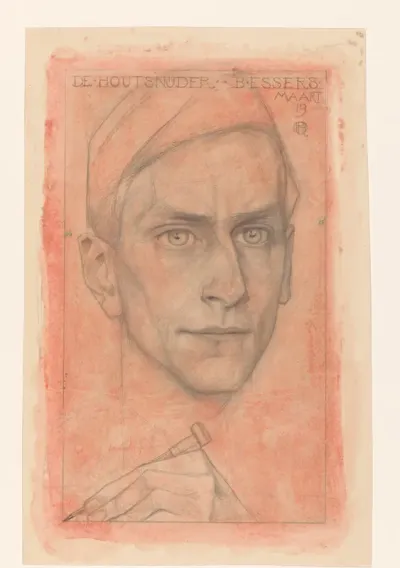 Portret van de houtsnijder B. Essers