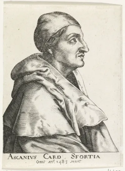 Portret van de Italiaanse kardinaal Ascanio Maria Sforza Visconti