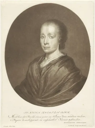 Portret van de knipkunstenares Johanna Koerten