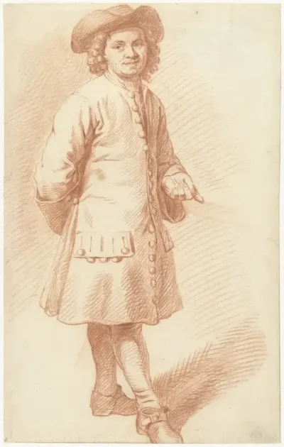 Portret van de kunstenaar Adam Silo, ten voeten uit